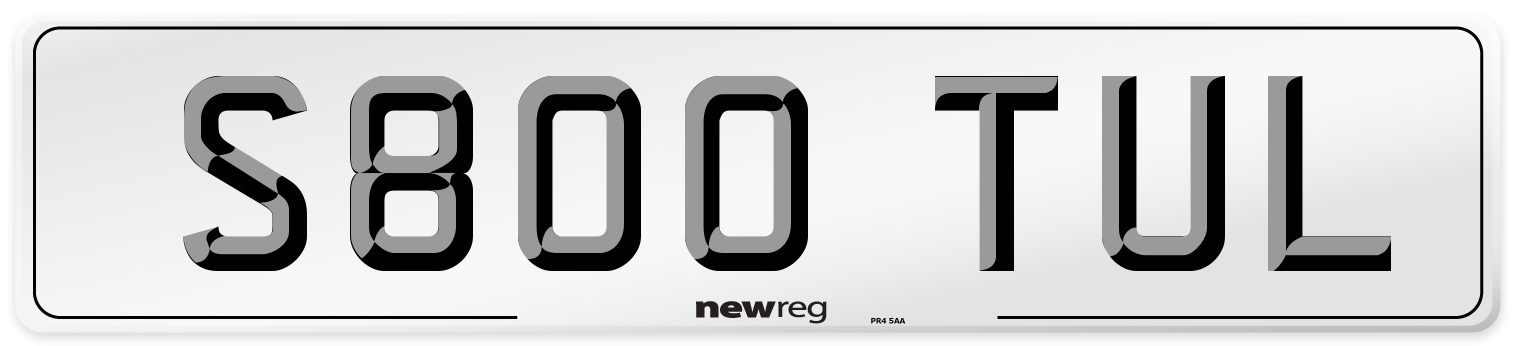 S800 TUL Number Plate from New Reg